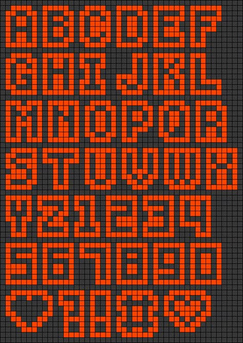 Cross Stitch Letter Patterns Alphabet, Alpha Pattern Numbers, Letters Alpha Pattern, Pixel Art Numbers, Bracelet Patterns Letters, Alpha Pattern Fonts, Pixel Letters Alphabet, Perler Letters, Pixel Numbers