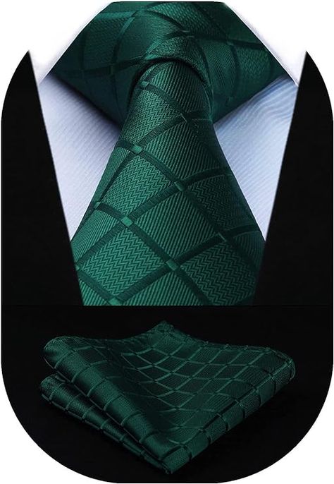 Limited time deal $15.99 (50% Off)(List Price: 31.99) HISDERN Plaid Checkered Tie Handkerchief Woven Classic Formal Men's Necktie & Pocket Square Set Ties Mens Fashion, Handkerchief Men, Tie Length, Plaid Tie, Fashion Suits For Men, Men's Tie, Tie Styles, Mens Neck Ties, Tie Set