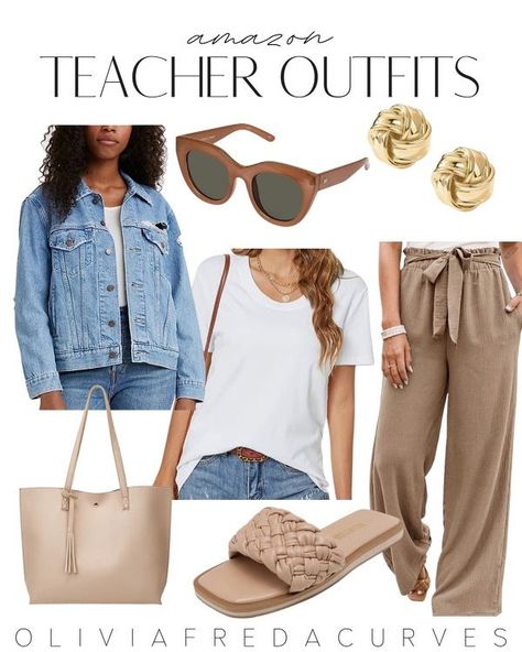 Amazon Teacher Outfits Amazon Teacher Outfits, Midsize Fashion, Workwear Fashion, Teacher Outfits, Neutral Fashion, High Waisted, Pants, Trousers