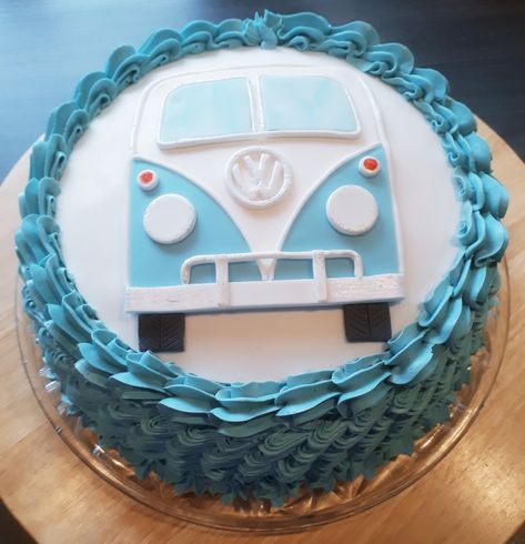 Volkswagen Birthday Cake, Volkswagen Birthday Party Ideas, Volkswagen Bus Cake, Vw Bus Cake, Volkswagen Cake, Vw Cake, Camper Cakes, Bus Cake, Making Fondant