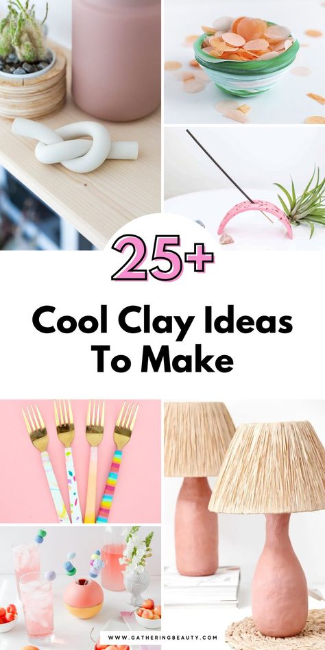 25+ Cool Clay Ideas To Make — Gathering Beauty Polymer Clay Objects, Functional Polymer Clay Ideas, Oven Clay Crafts, Diy Clay Jewelry Holder, Oven Baked Clay Ideas, Air Dry Clay Ideas To Sell, Cool Clay Ideas, What To Make With Clay, Easy Clay Projects