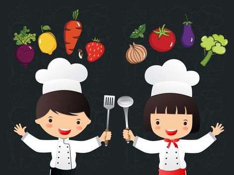 Drawn Vegetables, Healthy Food Activities For Preschool, Colorful Background Design, Cartoon Chef, Chef Craft, Diploma Certificate, Kids Background, Vector Food, Food Kids