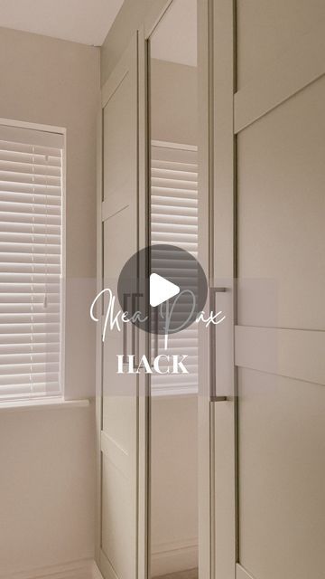 Lindsay Jayne ✨ Home Interiors & Renovation ✨ on Instagram: "Even now I get more messages over the IKEA Pax hack than any other so here’s a step by step on how we did it ! We took a double and single wardrobe and made a base for them to sit on that was high enough to accommodate the skirting board. We then screwed a baton to the wall to secure the wardrobes to and put them in place. We then made side panels and a top panel out of mdf to make it look built in and added the skirting board on. My daughter chose the wardrobes to be painted in @farrowandball vert de terre to match her feature wall and we got these sprayed professionally by @deevalleyspraysolutions to make them more durable ( although slightly more expensive than painting them by hand I would recommend this method every time Window Between Wardrobe, Ikea Pax Cream, Ikea Pax Wardrobe Painted, Ikea Pax Paint Match, Pax Wardrobe Door Hack, Beige Pax Wardrobe, Painting Pax Wardrobe, Ikea Pax Wardrobe Hack High Ceiling, Painted Ikea Wardrobe