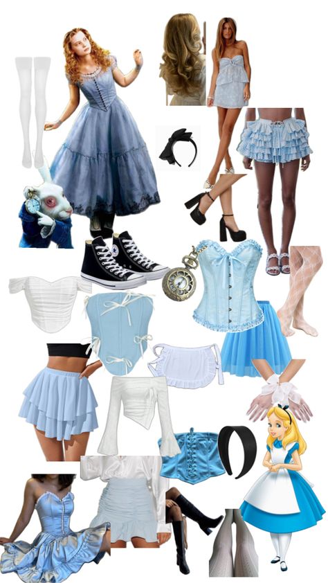 Alice Halloween, Halloween Alice In Wonderland, Alice In Wonderland Outfit, Alice Costume, Cute Group Halloween Costumes, Matching Halloween Costumes, Classy Halloween Costumes, Halloween Princess, Cute Disney Outfits