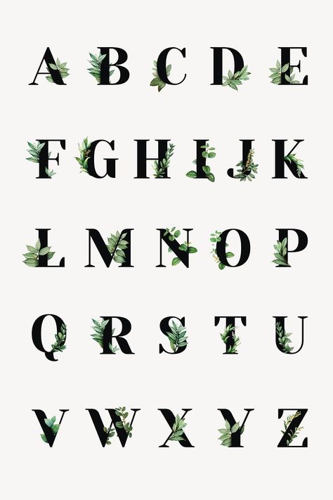 Botanical capital alphabet collection psd | free image by rawpixel.com / Aum All Alphabet Wallpaper Letters, Printable Alphabet Letters Aesthetic, Abcd Images, Alphabet Fonts Printable, Alfabet Aesthetic, Capital Letters Calligraphy, Capital Letters Font, Floral Fonts, Alphabet Aesthetic