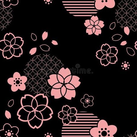 Japanese Designs Pattern, Japanese Texture Pattern, Japanese Patterns Traditional Sakura, Cyberpunk Cherry Blossom, Pink Japanese Pattern, Japanese Kimono Pattern Design, Sakura Pattern Design, Haori Pattern Design, Japan Pattern Design