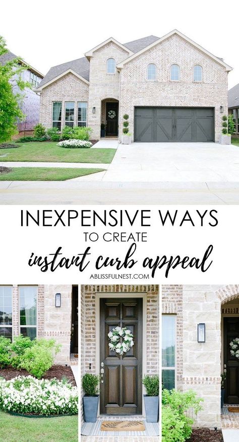 Inexpensive Ways to Create Instant Curb Appeal Front Yards Curb Appeal, Florida Landscaping, Front Door Paint Colors, Door Paint Colors, Traditional Style Homes, Cottage Style Homes, Painted Front Doors, Craftsman Style Homes, Ranch Style Homes