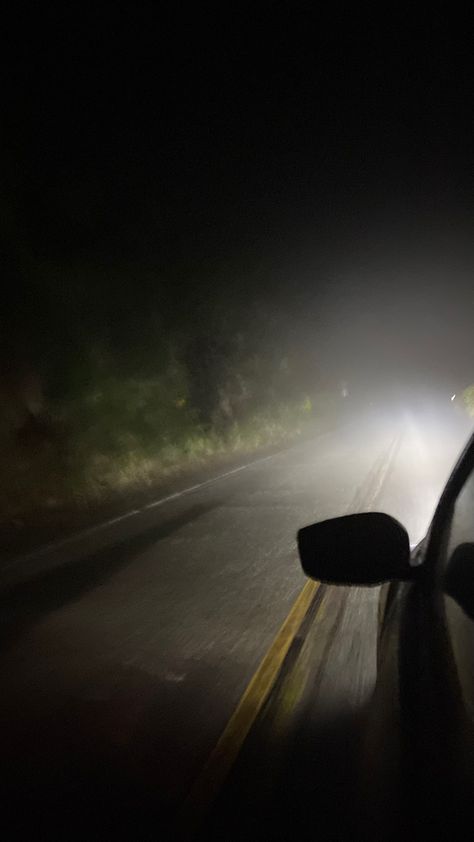 Survive The Night Aesthetic, Road Aesthetic Night, Night Road Aesthetic, Aesthetic Fog, Foggy Night Aesthetic, Car At Night, Driving At Night, Fog Aesthetic, Night Drive Aesthetic