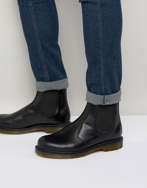 DR MARTENS 2976 CHELSEA BOOTS - BLACK. #drmartens #shoes # 2976 Dr Martens, Dr Martens Chelsea Boots Outfit, Dr Martens Chelsea Boots, Best Boots For Men, 2976 Chelsea Boots, Dr Martens Chelsea, Chelsea Boots Men Outfit, Asos Boots, Chelsea Boots Outfit