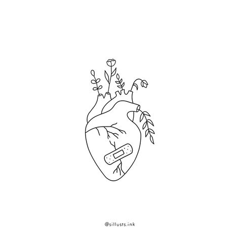 Patched Heart Tattoo, Psychology Tattoo Minimalist, Real Heart Tattoos, Psychology Tattoo, Memorial Tattoo Ideas, Ems Tattoos, Anatomy Tattoo, Tattoo For Boyfriend, Health Tattoo