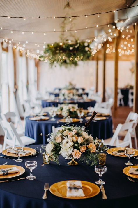 A Navy & Blush Rustic Elegant Central Florida Wedding Barker Wedding, Navy Blue Wedding Theme, Military Weddings, Blue Wedding Receptions, Navy Blue And Gold Wedding, Blue Gold Wedding, Gold Wedding Theme, Royal Blue Wedding, Wedding Countdown