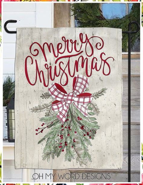 Christmas Garden Flag - If you found what you love, it's very important that you act immediately - Visit For More! Christmas Yard Flags, Garden Flag Diy, Garden Flags Ideas, Flag Ideas, Flag Diy, Flag Poles, Burlap Flag, Christmas Flag, Christmas Garden Flag