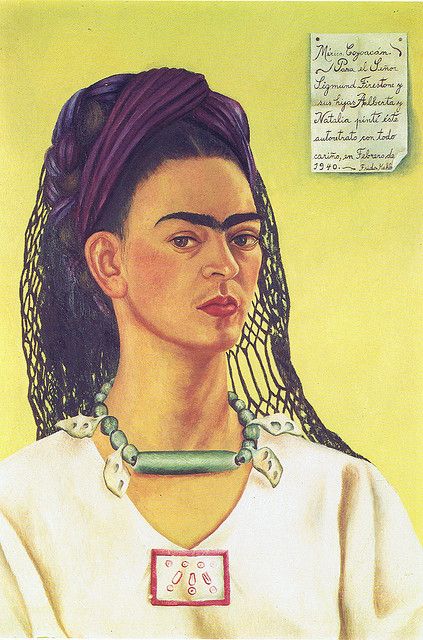 Frida Kahlo:  Self-Portrait - dedicated to Sigmund Firestone, 1940 by petrus.agricola, via Flickr Natalie Clifford Barney, Freida Kahlo, Diego Rivera Frida Kahlo, Frida Kahlo Paintings, Frida Kahlo Portraits, Kahlo Paintings, Frida And Diego, Frida Art, Frida Kahlo Art