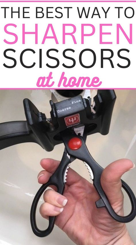 Want the best way to sharpen scissors? Check out this easy DIY tip on how to sharpen scissors at home. It's an easy way to do it! Weekly Cleaning Checklist, Saving Money Diy, Homemaking Tips, How To Sharpen Scissors, Household Management, Quick Diy, Kitchen Cleaning Hacks, Cleaning Recipes, Cleaners Homemade