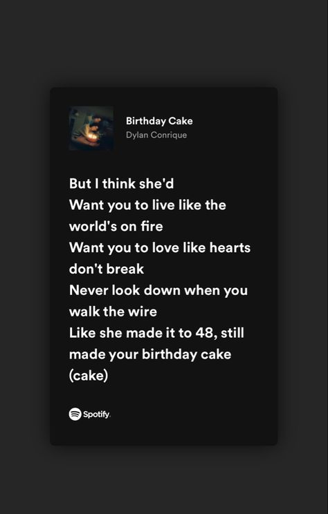 Bolo Song Lyrics, Lyric Birthday Cake, Dylan Conrique Birthday Cake, Birthday Cake Dylan Conrique, Birthday Cake Lyrics, Birthday Cake Song Dylan, Favorite Song Lyrics Journal, Birthday Song Lyrics, Dylan Conrique Singing