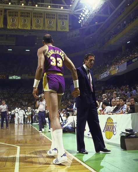 Pat Riley, Kareem Abdul, Kareem Abdul Jabbar, 80s Aesthetic, Boston Bruins, Long Socks, Nba Finals, Nba, Sports