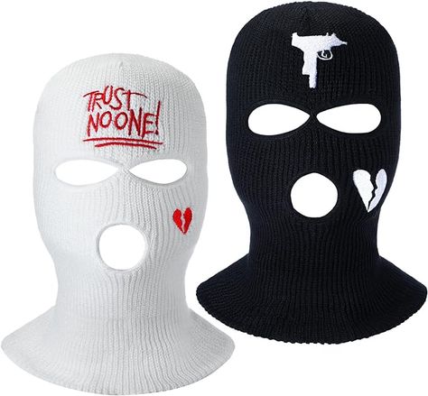 What You Will Get: you will receive 2 pieces of ski masks in black and white, with stretchy elasticity, suitable for most adults, which can keep your face and head warm and comfortable, easily to meet your wearing and replacement needs Winter Balaclava, Ski Masks, Dolls House Figures, Outdoor Exercises, Ski Hat, Ski Hats, Acrylic Fiber, Ski Mask, Full Face