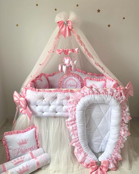 Luxury baby bedding sets on Instagram: “Luxury set for a little princess💫💞 #babyboybedding #cribbumper #littlefishfamilyboy #babycrib #personalizedbabybedding…” Luxury Bassinet, Luxury Baby Bedding, Wedding Diys, Baby Crib Sets, Baby Room Themes, A Little Princess, Baby Boy Bedding, Nursery Room Design