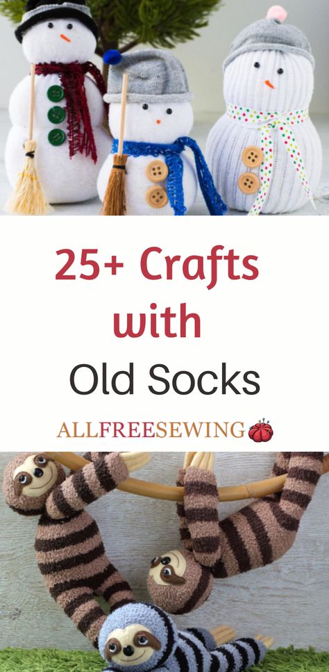 25+ Things To Do With Old Socks #nationalsewingmonth #nationalsewingmonth2020 #nsm Socks Diy, Sock Snowman, Sock Toys, Diy Craft Ideas, Diy Socks, Sock Crafts, How To Make Toys, Cozy Gift, Crazy Socks