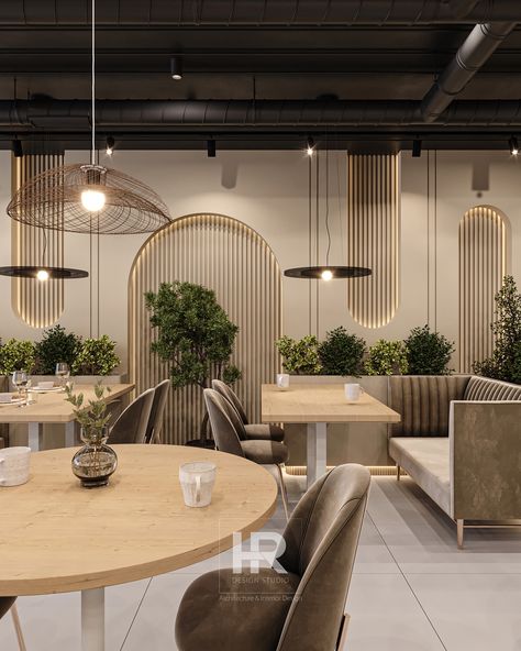 . . . modern coffee shop/restaurant interior design by @hr_design_studio . architect: @haniirezaei . contact us for design and fitout around the world: +989121447543 . . #interiordesign #fitoutinteriors #coffeeshop #restaurantdesign #cafedesign #coffeeshopdesign #interiorcafe #cafedecor #decoration #designideas #istanbulmimar #dubaidesign #interiorfitoutdubai Instagram Coffee Shop, Cafe Restaurant Interior, Restaurant Seating Design, Cafe Design Inspiration, Cafeteria Design, Modern Coffee Shop, Interior Design Behance, Restaurant Design Inspiration, Modern Restaurant Design