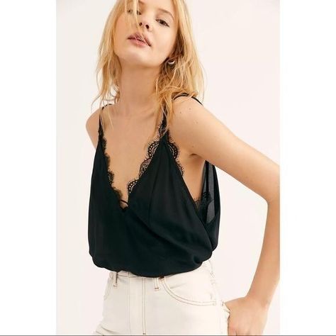 f4a4da9aa7eadfd23c7bdb7cf57b3112desc52618836ri Western Gala, Long Sleeve Cotton Tops, Gala Outfit, Navy Tank Top, Silk Outfit, Silk Cami, Black Camis, Night Wear, Lace Cami