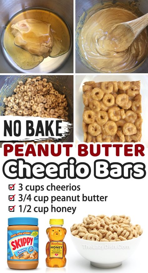 3 Ingredient Peanut Butter Cheerio Bars - The Lazy Dish The Lazy Dish, Lazy Dish, Cheerios Recipes, Peanut Butter Cheerio Bars, Cheerio Bars, Honey Nut Cheerios, Lost 100 Pounds, Peanut Butter Honey, Peanut Butter Bars