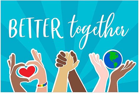 Amazon.com: Better Together Unity Yard Sign / 18" x 12" Inspirational Outdoor Sign/Spread Kindness Plastic Sign: Office Products All Together Now Decorations, Better Together School Theme, Unity In Diversity Board Decoration, Peaceful Design, Unity Bulletin Board Ideas, Get It Together, Together Poster, Unity Day, Unity Poster Ideas