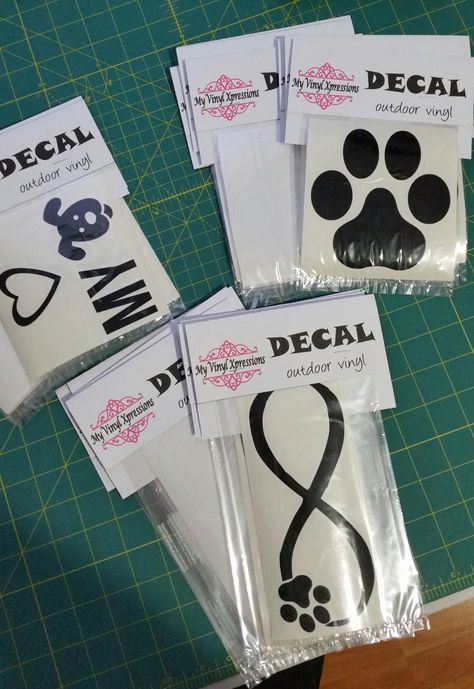 How To Package Decals To Sell, How To Display Vinyl Decals To Sell, Decal Packaging Ideas, Vendor Giveaway Ideas, Vinyl Decal Display Craft Show, Decal Display Craft Fair, Vinyl Business Ideas, Sticker Display Ideas Craft Show, Vinyl Projects To Sell