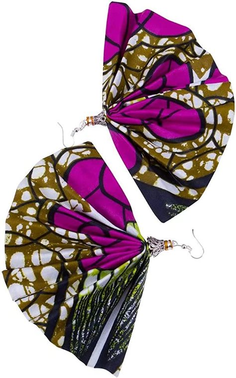 Amazon.com: African Fabric Ankara Fan Shape Earring for Women Ankara Ethnic Handmade Jewelry WYA081 : Clothing, Shoes & Jewelry Ankara Earrings, African Earrings, Fabric Earrings, Earring Designs, Earring For Women, African Fabric, Designer Earrings, African Print, Earrings Handmade