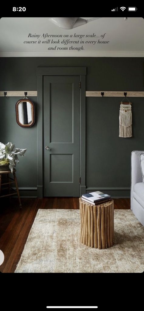 Green Paint Entryway, Smoky Green Paint Colors, Trim Color For Dark Green Walls, Moody Paint Colors 2023, Pine Forest Paint Color, Enchanted Forest Paint Color, Classic Green Paint Colors, Natural Green Wall Paint, Dark Earthy Green Paint