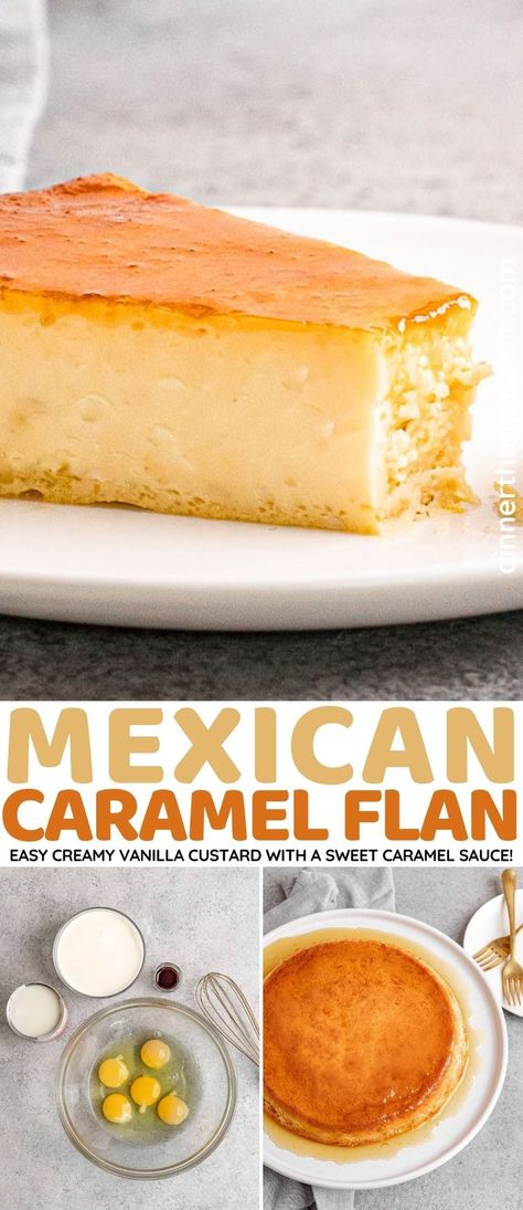 Mexican Caramel Flan is a delicious traditional Mexican Dessert recipe. Easy creamy vanilla egg custard with a sweet homemade caramel sauce. Flan Recipe Mexican, Mexican Caramel, Mexican Flan, Flan Recipe Easy, Traditional Mexican Desserts, Fiesta Food, Mexican Sweets, Caramel Flan, Flan Cake