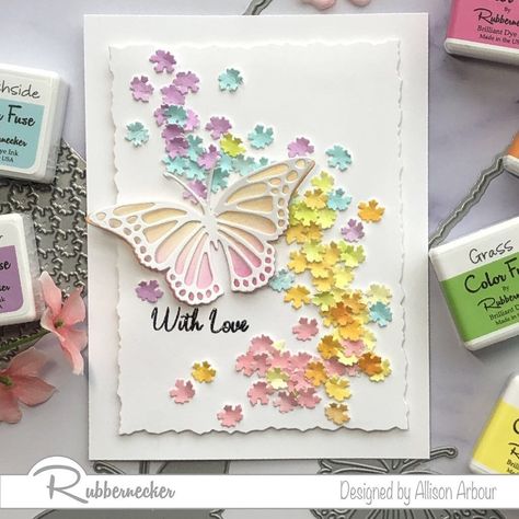 A New Take on a Butterfly Greeting Card Design! | Rubbernecker Blog Butterfly Birthday Cards, Birthday Card Craft, Card Decoration, Hand Crafted Cards, Hand Made Greeting Cards, Making Greeting Cards, Birthday Cards Diy, Butterfly Cards, Card Making Techniques