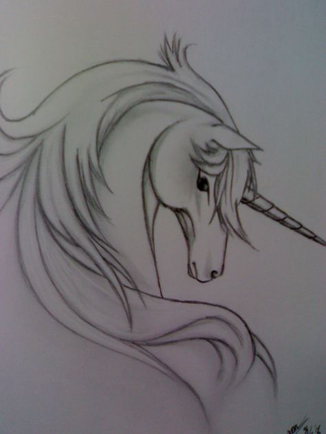 Unicorn by Ashura21 Unicorn Tattoo Designs, Unicorn Sketch, Unicorn Tattoo, Unicorn Tattoos, Unicorn Drawing, Unicorn Pictures, Chalkboard Designs, Watercolor Water, Unicorn Head