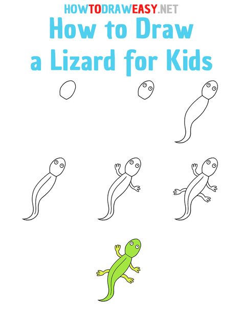 How to Draw a Lizard Step by Step #Lizard #Reptile #LizardDrawing #ReptileDrawing #StepbyStepLizardDrawing #StepbyStepReptileDrawing #StepbyStepDrawings #HowtoDrawaLizard #LizardDrawingTutorial #LizardDrawingforKids Drawing Lizards Easy, How To Draw Lizards Step By Step, Easy Lizard Drawing, How To Draw Reptiles, How To Draw Lizard, How To Draw A Lizard, How To Draw Animals Easy, Lizard Doodle, Cute Lizard Drawing