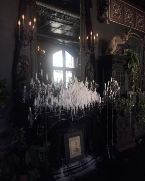 Witchy Apartment, Gothic Bedroom, Dark Home Decor, Goth Home, Goth Home Decor, Dark Home, Goth Decor, Dark Interiors, Witch House