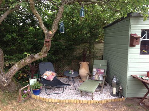 La Place - our very special garden chill out area - behind the shed!! Garden Chill Out Area, The Shed, Garden Patio, Dream Garden, Yard Landscaping, Patio Garden, Landscaping, Shed, Gadgets