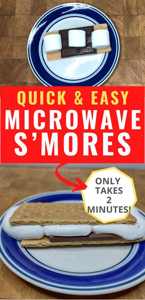 These super quick and easy microwave s'mores only take 2 minutes to make. The perfect melty combination of chocolate and marshmallow sandwiched in crunchy graham cracker. Microwave Smores, Microwave Rice Krispie Treats, Easy Smores, Easy Summer Dessert Recipes, Microwave Recipe, Gluten Free Marshmallows, Microwave Dessert, Smore Recipes, Easy Summer Desserts