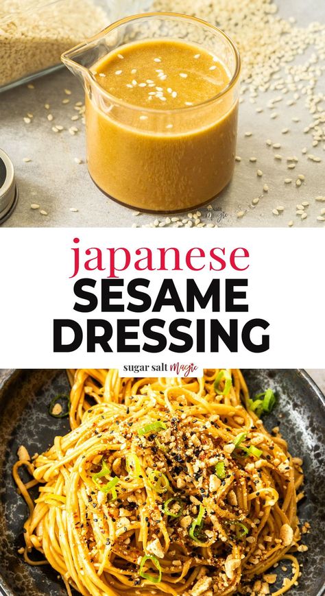 This Japanese sesame sauce, also known as goma dare, is a mayo-free, nutty and tangy dressing perfect for steamed veggies, salads and noodles. This Japanese sesame sauce or sesame dressing is a classic condiment in Japan. Known in Japan as goma dare, it has a rich, nutty, sweet, savoury and tangy flavour and is very easy to make at home. While a common shop-bought sauce includes Kewpie mayonnaise, this more traditional version is mayo-free and vegan. Barbecue Lunch Ideas, Kewpie Mayonnaise, Steamed Veggies, Salad Dressing Recipes Healthy, Sesame Dressing, Salad Dressing Recipes Homemade, Asian Sauce, Sesame Sauce, Think Food