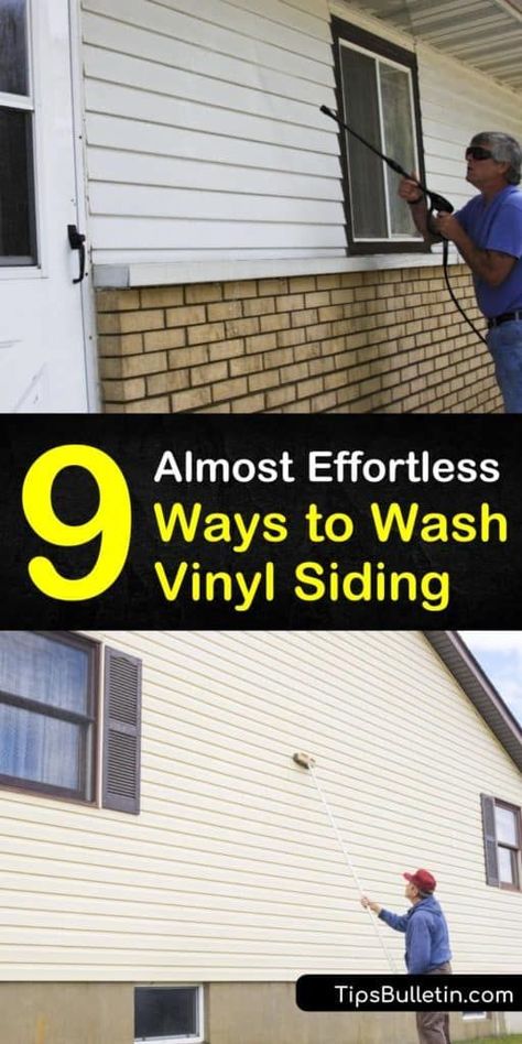 Discover how to wash vinyl siding using everyday household cleaning solutions like bleach or vinegar. Find out the best way to use a pressure washer and when to opt for a garden hose instead. Learn which options are environmentally friendly and nontoxic around plants. #wash #vinyl #siding Clean Vinyl Siding, Clean Siding, Cleaning Vinyl Siding, Siding Choices, Outdoor Cleaning, Household Cleaning Tips, Pressure Washing, Vinyl Siding, Simple Green