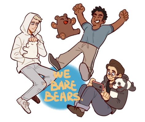 Love this picture so much...! Humanized Cartoons, We Bare Bears Human, Cartoon Characters As Humans, Bear Bears, We Bare Bears Wallpapers, 2160x3840 Wallpaper, Cartoon As Anime, Ice Bears, Anime Version