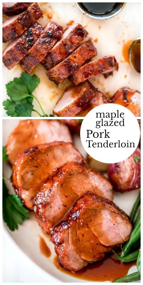 Maple Glazed Pork Tenderloin, Maple Pork Tenderloin, Maple Pork, Glazed Pork Tenderloin, Recipes Easy Quick, Viral Recipes, Pork Tenderloin Recipe, Glazed Pork, Tenderloin Recipe