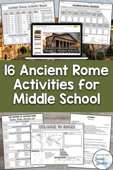 Ancient Rome Projects Middle School, Rome Project Ideas, Ancient Greece Activities Middle School, Ancient Rome Unit Study, Ancient Civilizations Projects Middle School, Ancient Rome Lapbook, Ancient Rome Activities, Ancient Rome Kids Projects, Ancient Rome For Kids