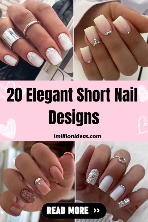 Who says manicures have to be lengthy to be pretty? On the contrary, there are countless stunning short nail designs for you.… Nail Designs Office, Elegant Short Nail Designs, Elegant Short Nails, Square Gel Nails, Elegant Manicure, Short Gel Nails, Elegant Nail Designs, Casual Nails, Classy Acrylic Nails