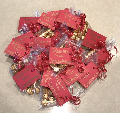 “Rolo’ver the competition” using Rolo candies Band Competition Treats, Competition Gifts, Show Choir, Guard Gifts, Band Ideas, Band Camp, Color Guard, Choir, Gift Wrapping