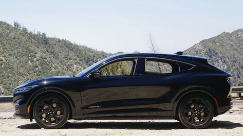 The 2023 Ford Mustang Mach-E Ford Mustang Mach E 2023, Mustang Mach E Black, Mustang Mach E, 2023 Ford Mustang, Performance Cars, Mustang Gt, Car Review, Stitching Leather, Tesla Model