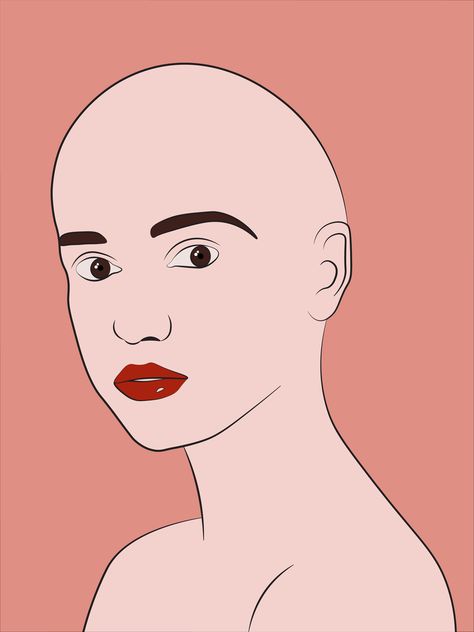 The imaginary bald woman in cartoon style Bald Girl, Cartoon House, Bald Women, Female Head, Female Cartoon, Waist Workout, Woman Drawing, Cartoon Images, How To Draw Hair