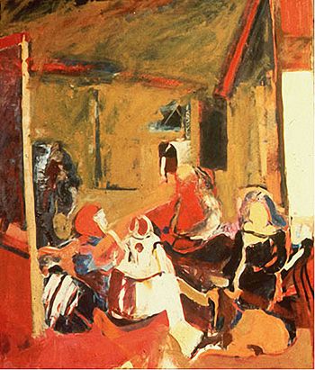 Bing, Bernice. Las Meninas. 1960. Oil on Canvas, 6 x 6'.  Private collection Bernice Bing, Appropriation Art, Western Paintings, American Artists, Figure Painting, American Art, Abstract Expressionism, Abstract Art Painting, Art History