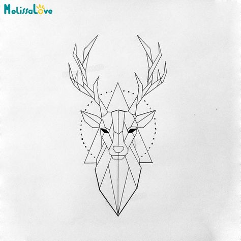 Triangle Tattoo Design, Geometric Art Animal, Origami Tattoo, Tier Tattoo, Deer Tattoo, Geometric Tattoo Design, Tattoos Geometric, Geometric Drawing, Deer Art