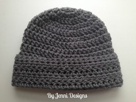 Free Crochet Pattern: Men's Folded Brim Beanie, a post from the blog By Jenni Designs on Bloglovin’ Mens Beanie Crochet Pattern, Crochet Mens Hat Pattern, Mens Hat Pattern, Mens Crochet Beanie, Beanie Pattern Free, Crochet Mens Hat, Crochet Beanie Pattern Free, Crochet Hat With Brim, Beanie Hat Pattern