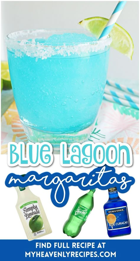 Frozen Party Drinks Alcohol, Simple Summer Mixed Drinks, Memorial Day Margarita, Summer Margarita Recipes Easy, Blue Frozen Margarita, July 4th Margarita, Blue Coconut Margarita, Blue Margarita Recipe Curacao, Sprite Alcohol Drinks